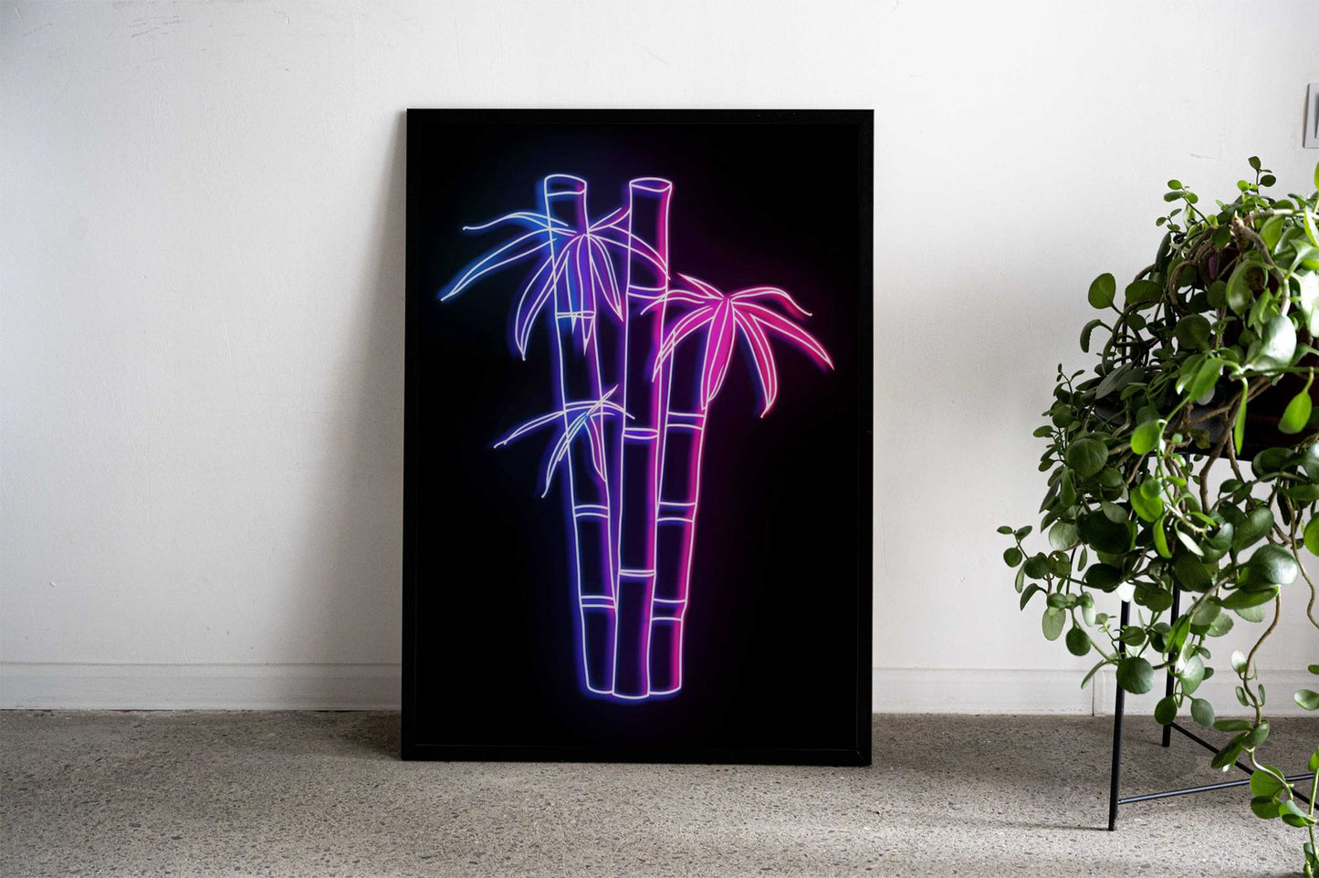 Bamboo Japan Neon Asian Style Poster | Wall Art for Home & Office | High-Quality Print