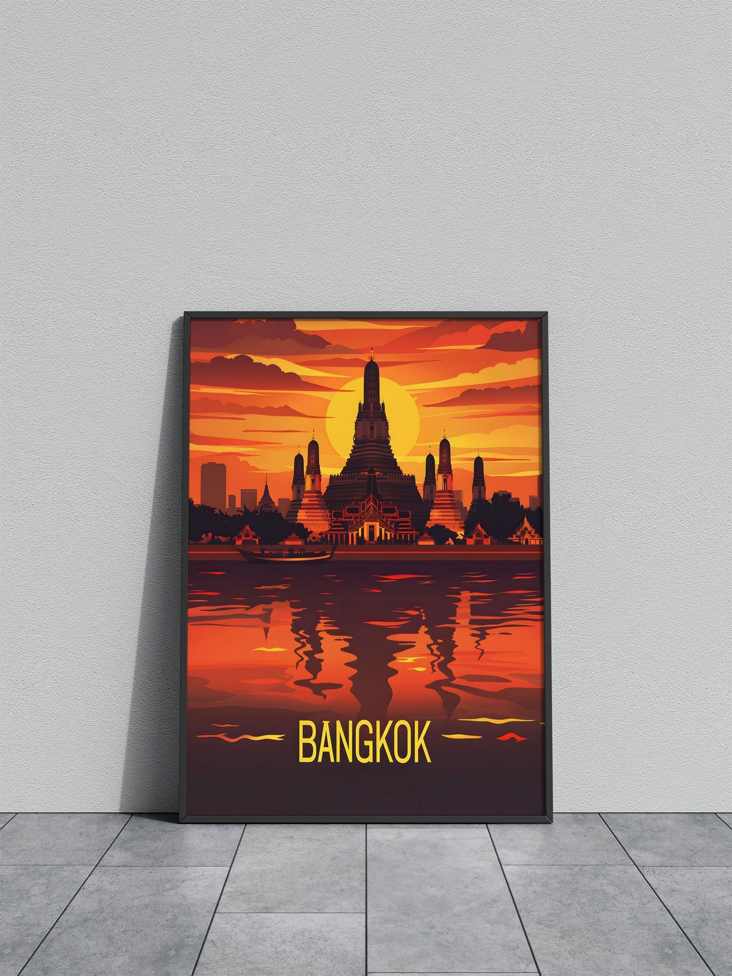 Bangkok Thailand Travel Asian Style Poster | Wall Art for Home & Office | High-Quality Print