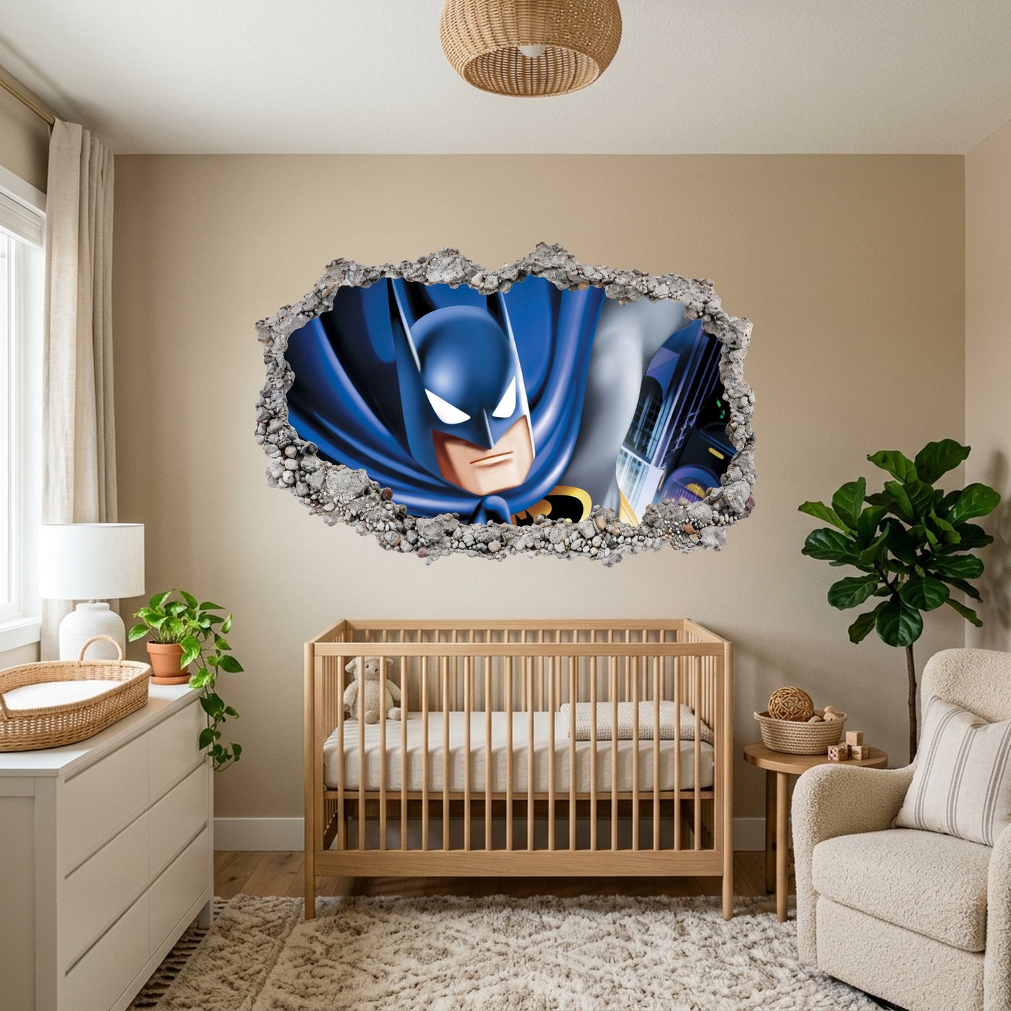 Batman Animated Series 3D Smashed Wall Decal Vinyl Mural 050