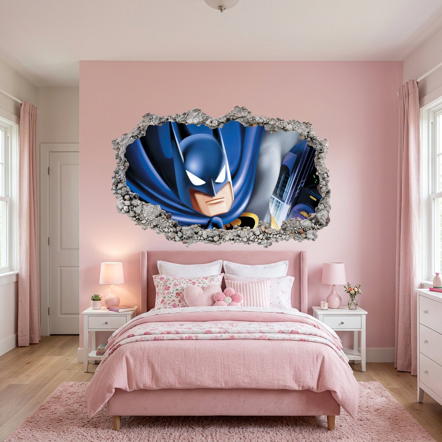 Batman Animated Series 3D Smashed Wall Decal Vinyl Mural 050