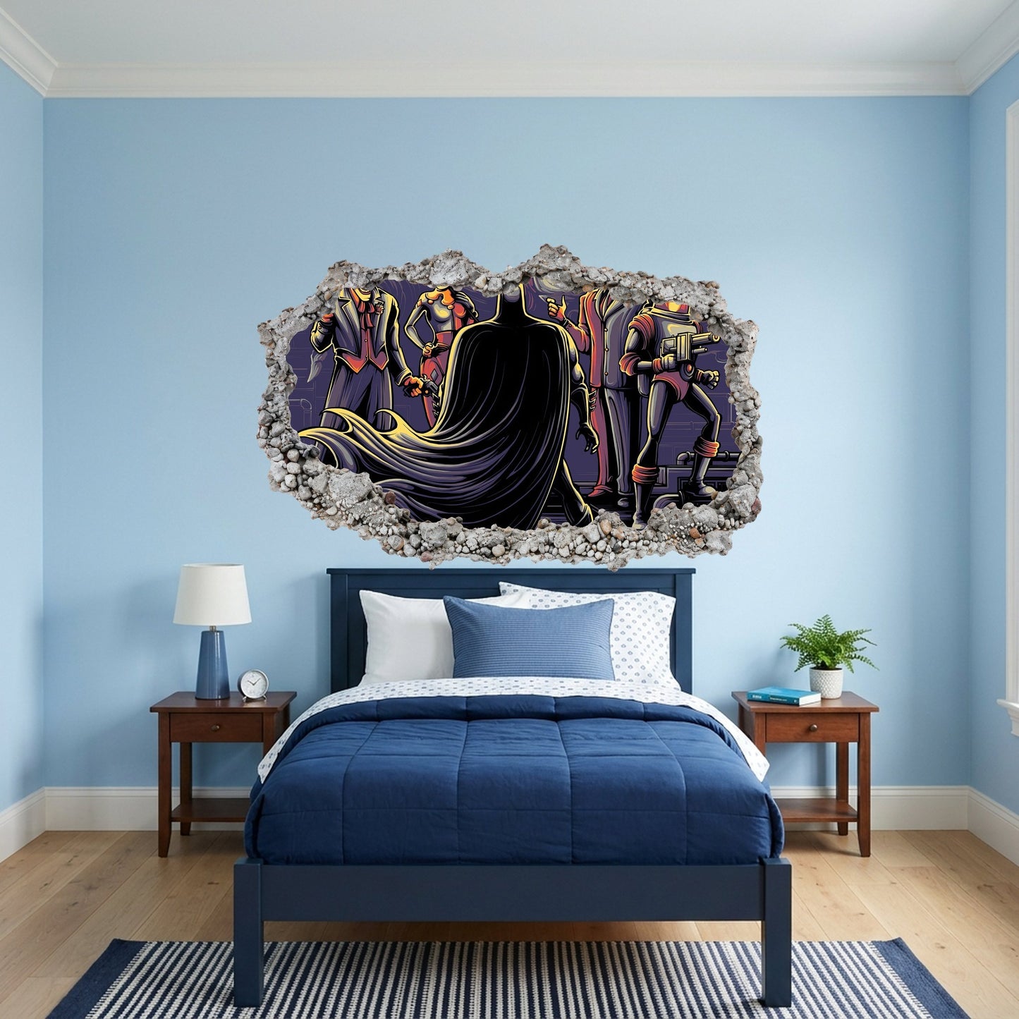 Batman Animated Series Smashed Brick Decal 3D Wall Hole Decal 049
