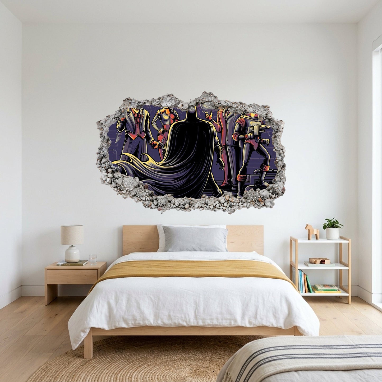 Batman Animated Series Smashed Brick Decal 3D Wall Hole Decal 049