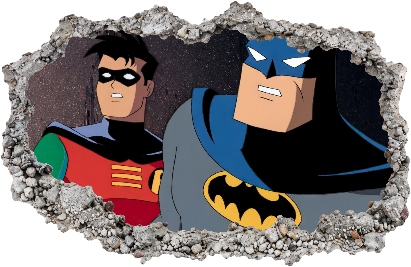 Batman Animated Series Wall Art Sticker 3D Wall Hole Decal 066