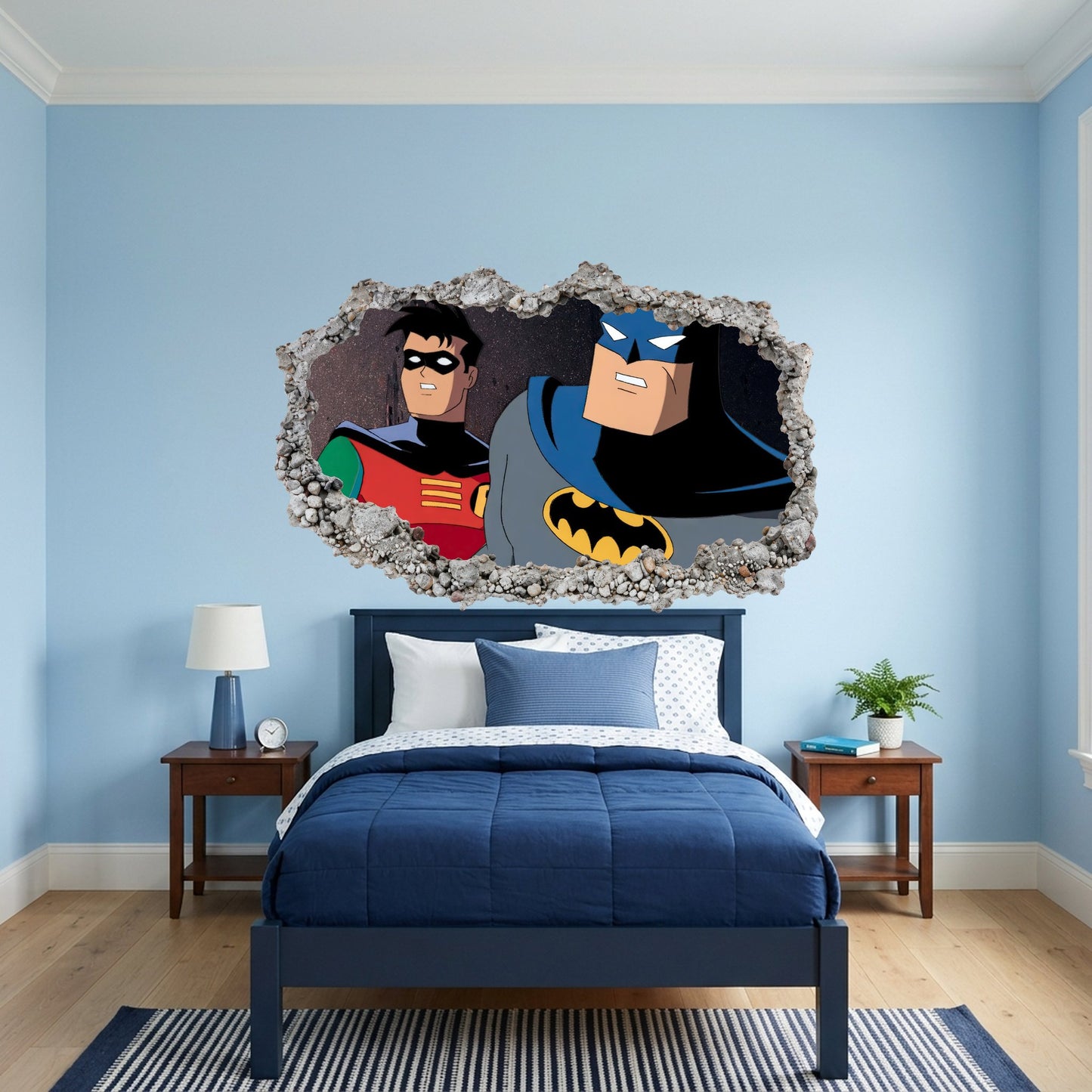 Batman Animated Series Wall Art Sticker 3D Wall Hole Decal 066