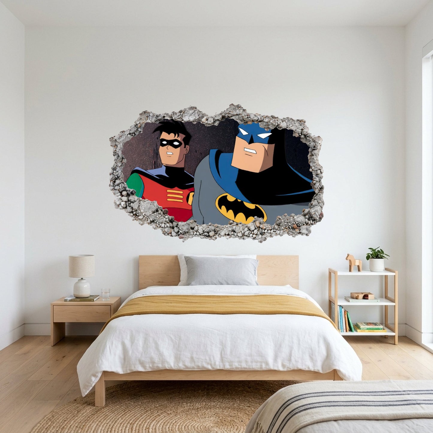 Batman Animated Series Wall Art Sticker 3D Wall Hole Decal 066