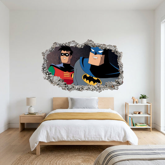 Batman Animated Series Wall Art Sticker 3D Wall Hole Decal 066