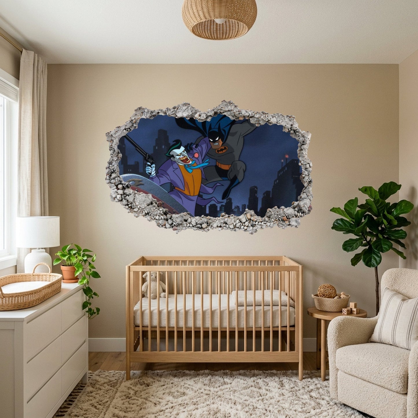 Batman Gotham City Hero Smashed Brick Decal 3D Effect Sticker 067