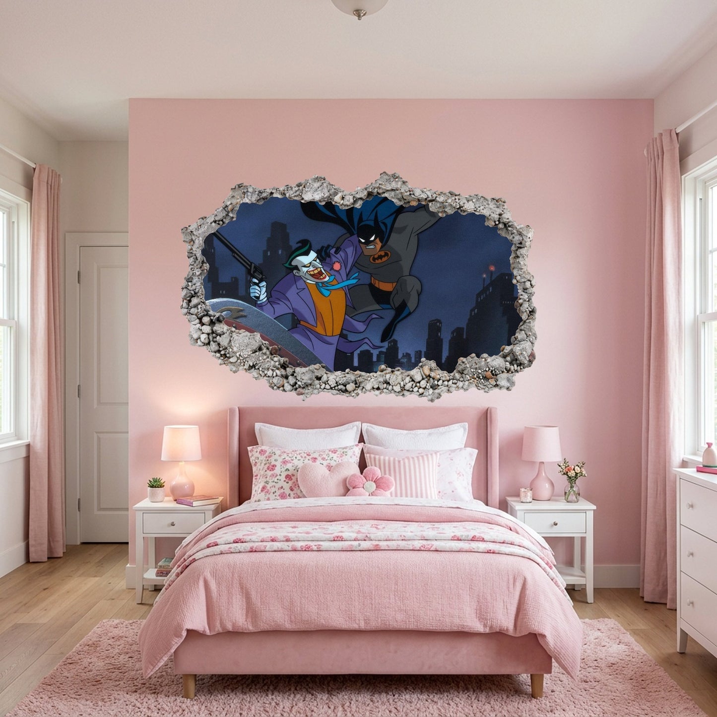 Batman Gotham City Hero Smashed Brick Decal 3D Effect Sticker 067