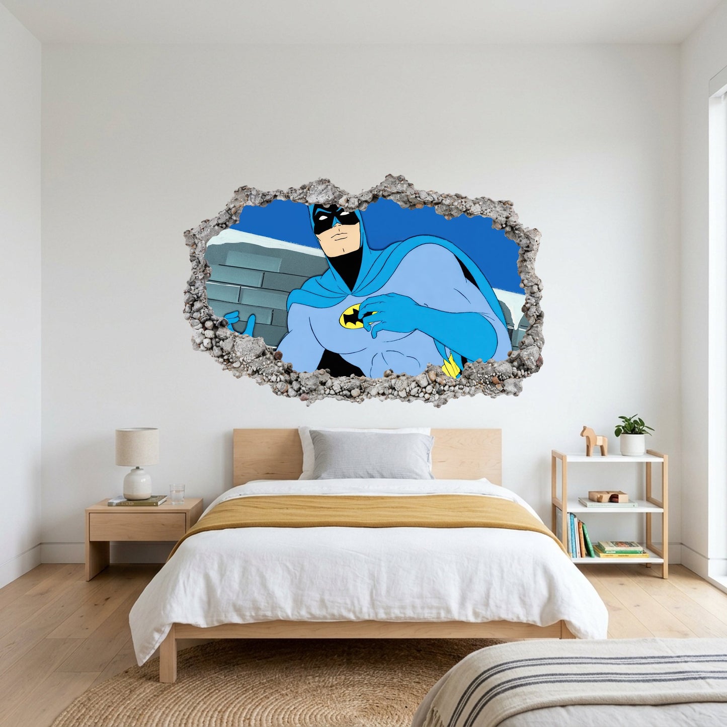 Batman Gotham City Hero Smashed Brick Decal Playroom Art Decal 065