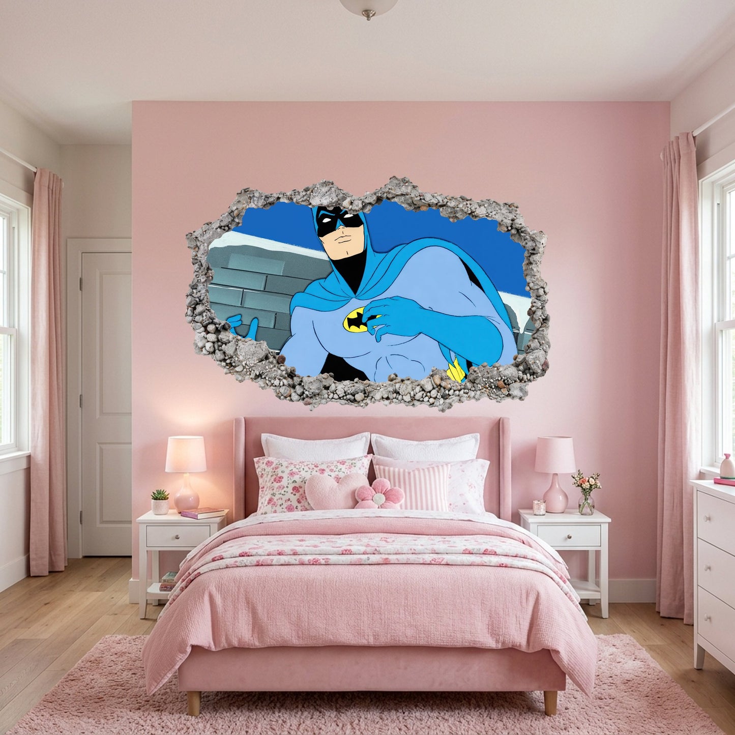 Batman Gotham City Hero Smashed Brick Decal Playroom Art Decal 065
