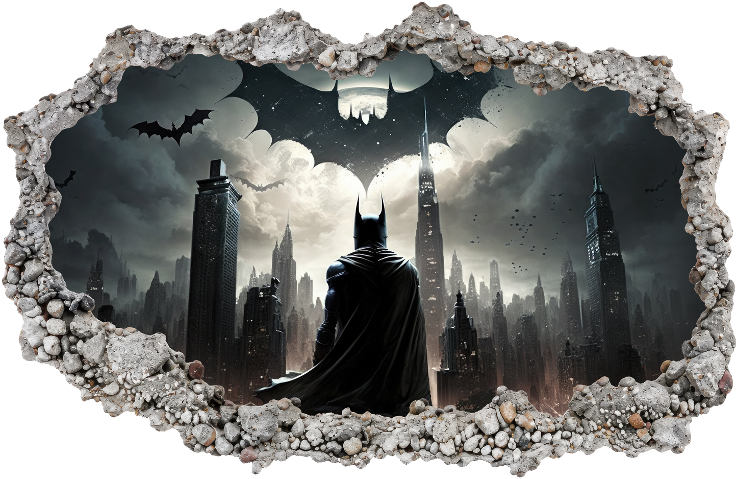 Batman Gotham City Hero Vinyl Mural Kids Room Decor 063
