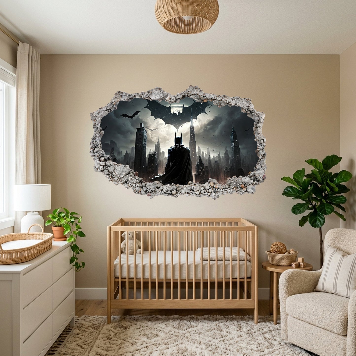 Batman Gotham City Hero Vinyl Mural Kids Room Decor 063