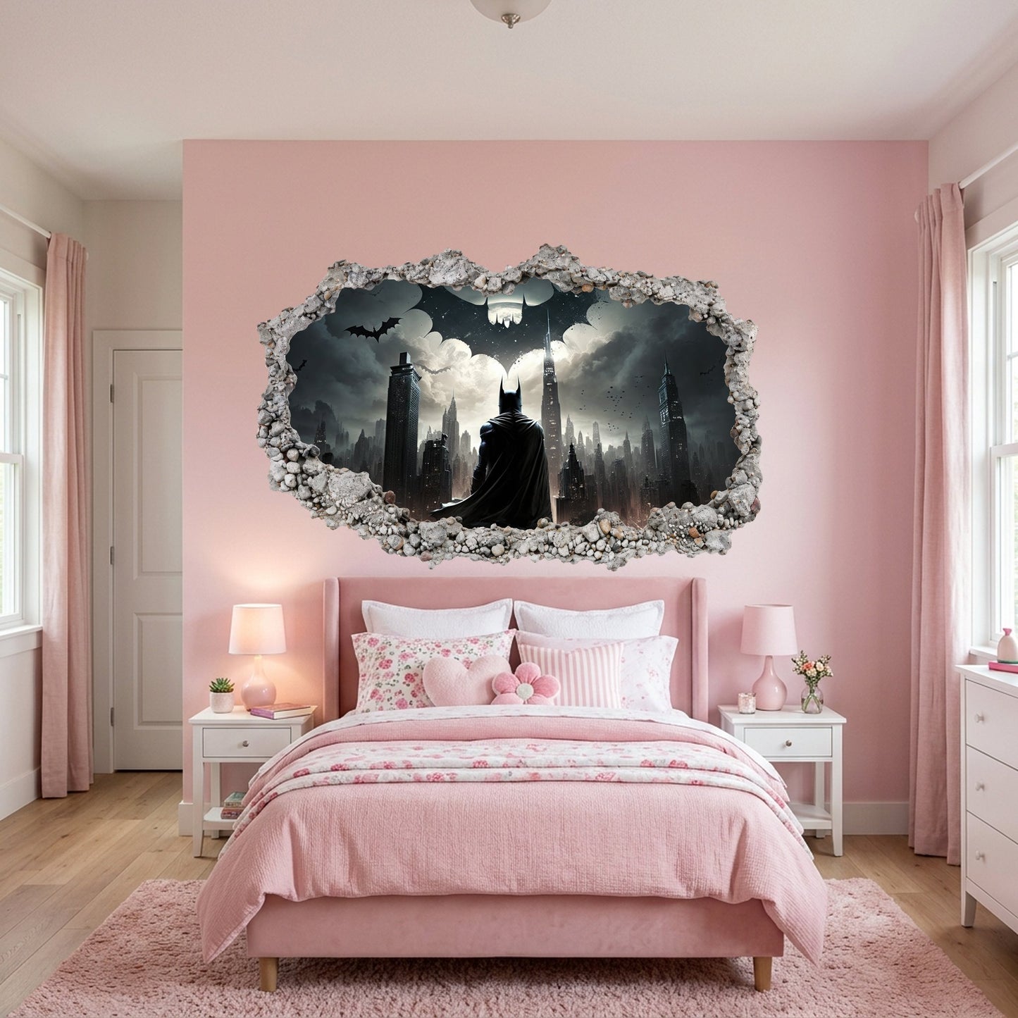 Batman Gotham City Hero Vinyl Mural Kids Room Decor 063