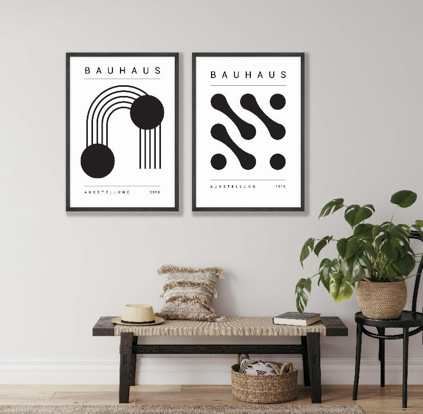 Monochrome Geometric Bauhaus Poster Collection