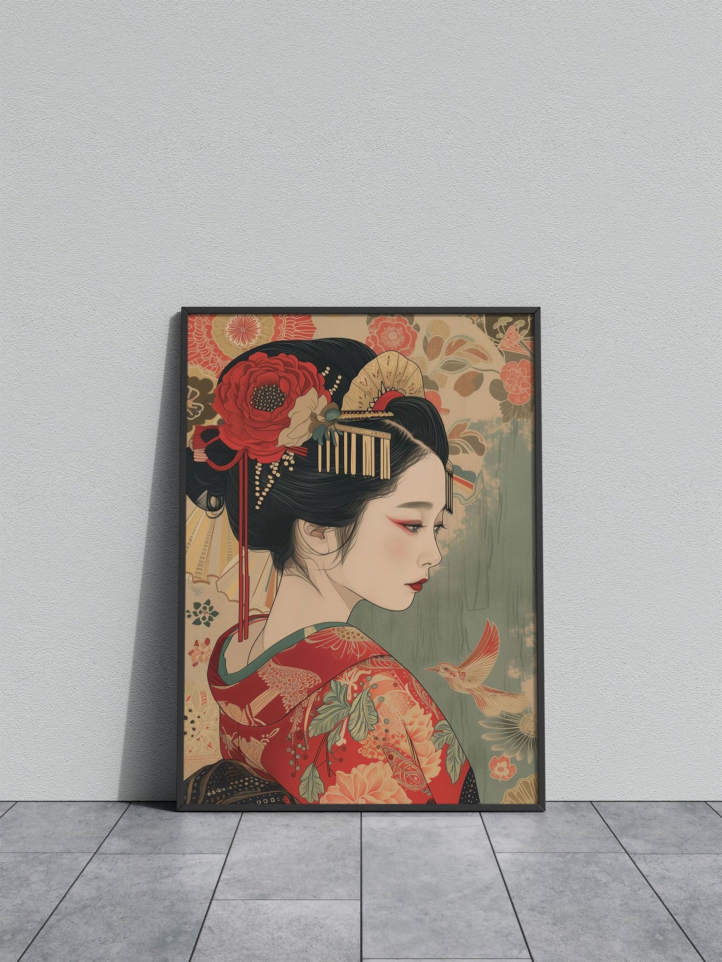 Beautiful Geisha Poster Asian Style Poster | Wall Art for Home & Office | High-Quality Print