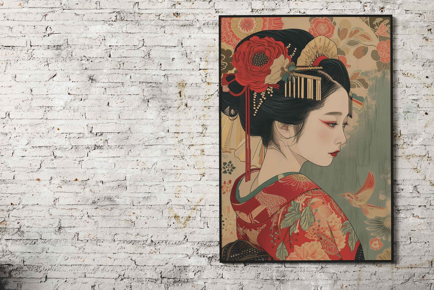 Beautiful Geisha Poster Asian Style Poster | Wall Art for Home & Office | High-Quality Print