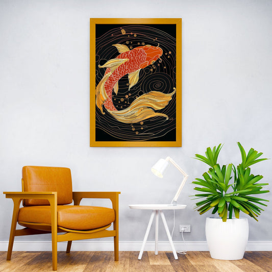 Beautiful Red and Gold Koi Asian Style Poster | Wall Art for Home & Office | High-Quality Print
