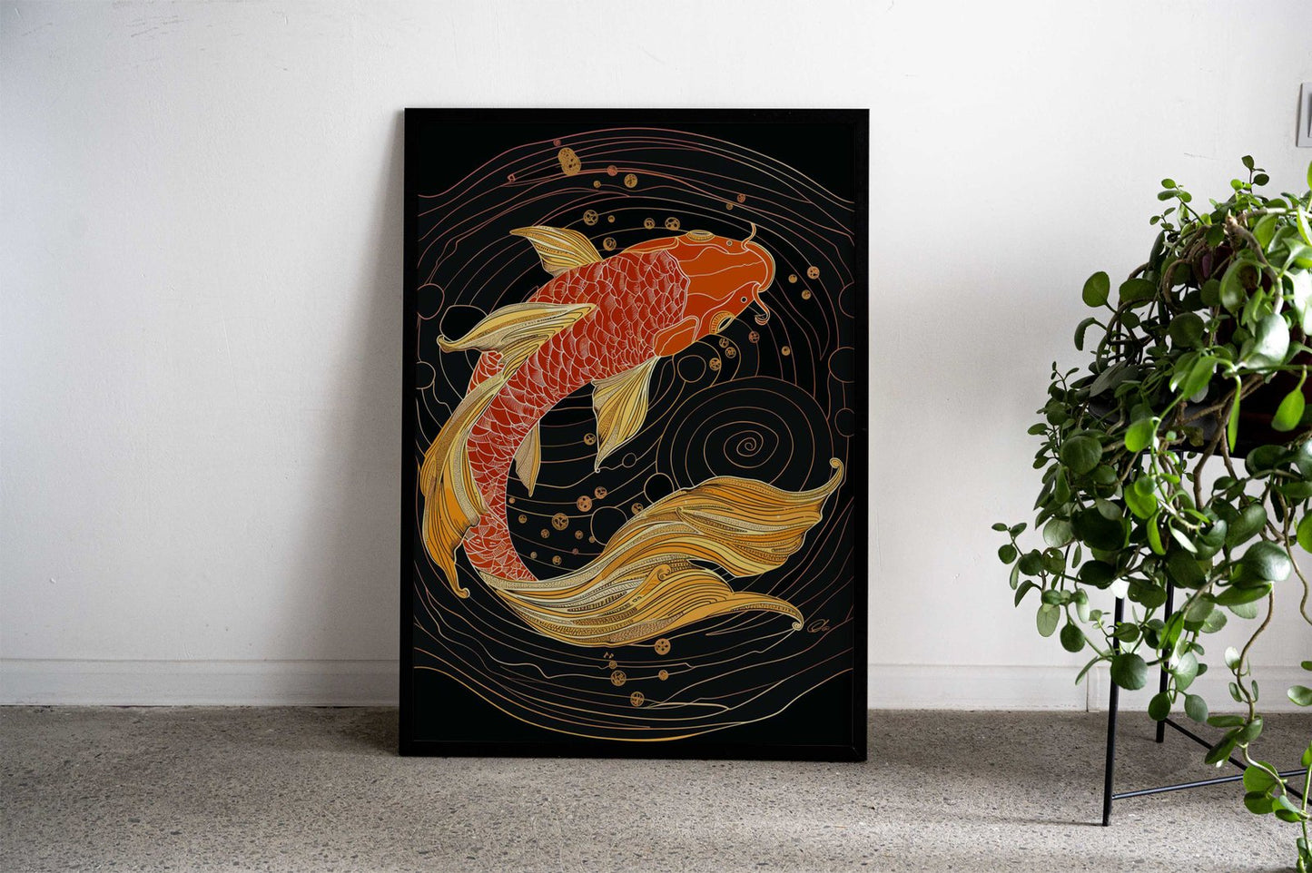 Beautiful Red and Gold Koi Asian Style Poster | Wall Art for Home & Office | High-Quality Print