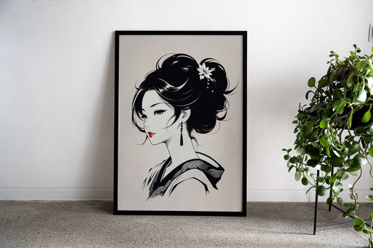 Beautiful Sketch Asian Style Poster | Wall Art for Home & Office | High-Quality Print