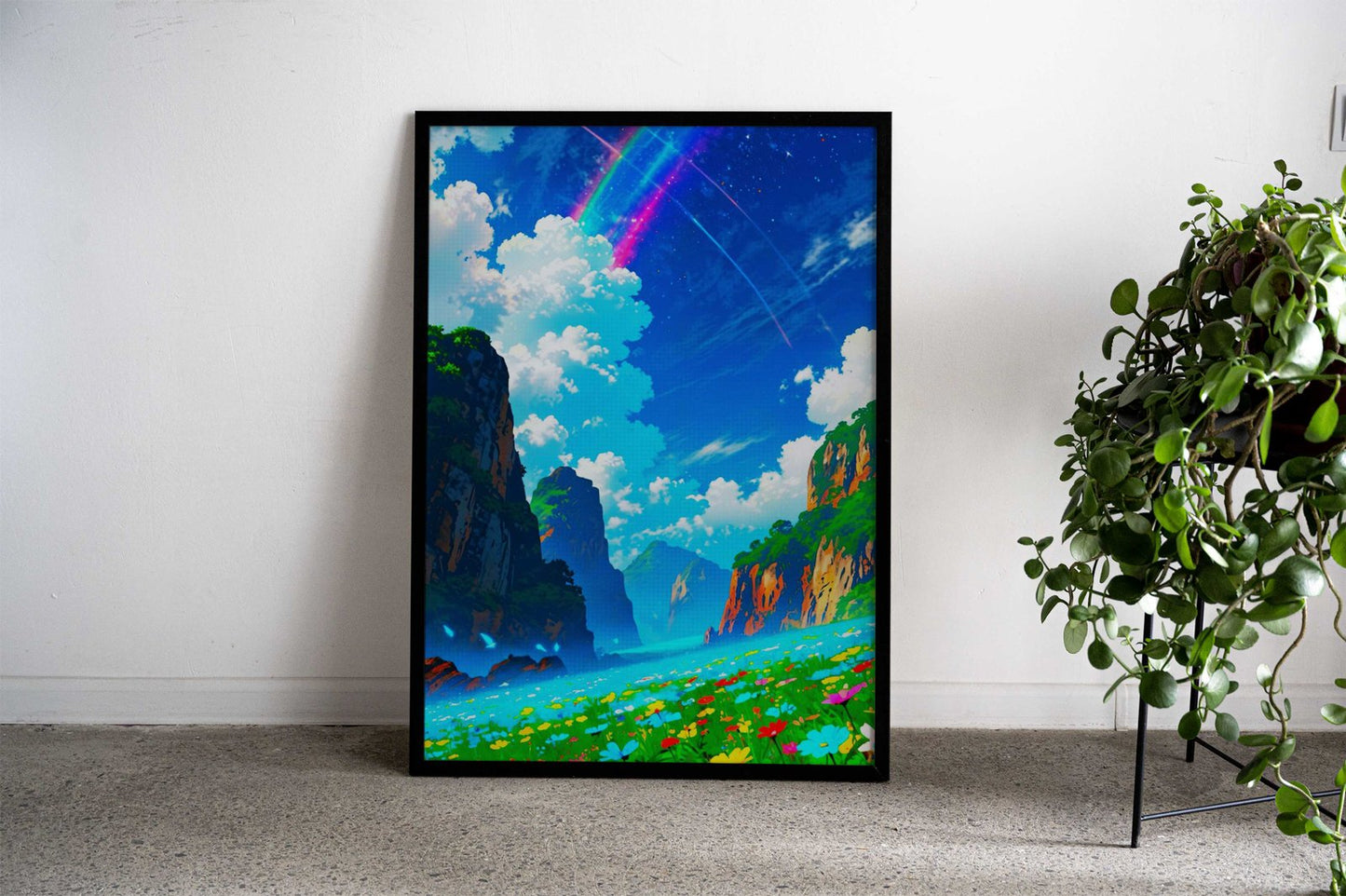 Beautiful Sky Blue Japan Asian Style Poster | Wall Art for Home & Office | High-Quality Print