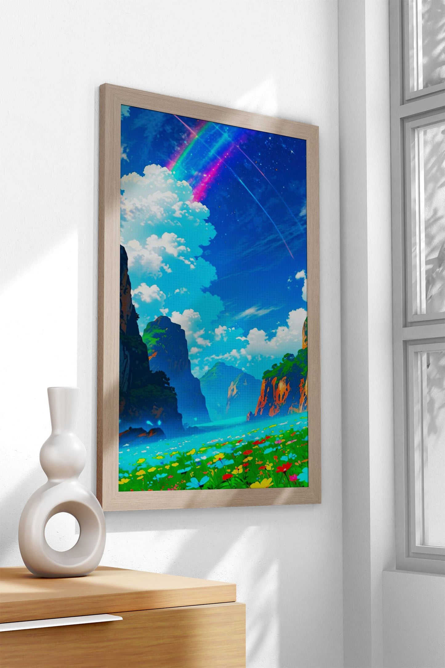 Beautiful Sky Blue Japan Asian Style Poster | Wall Art for Home & Office | High-Quality Print