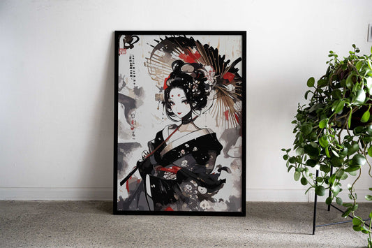 Beauty Geisha Asian Style Poster | Wall Art for Home & Office | High-Quality Print