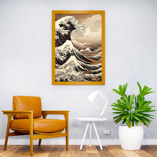 Big Wave Beach Asian Style Poster | Wall Art for Home & Office | High-Quality Print