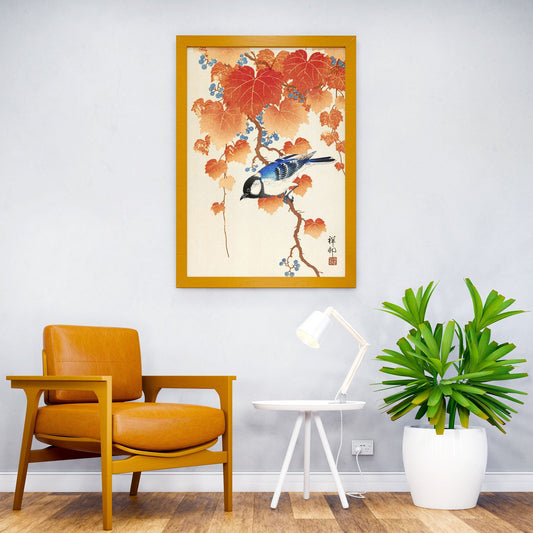 Bird on a branch Asian Style Poster | Wall Art for Home & Office | High-Quality Print