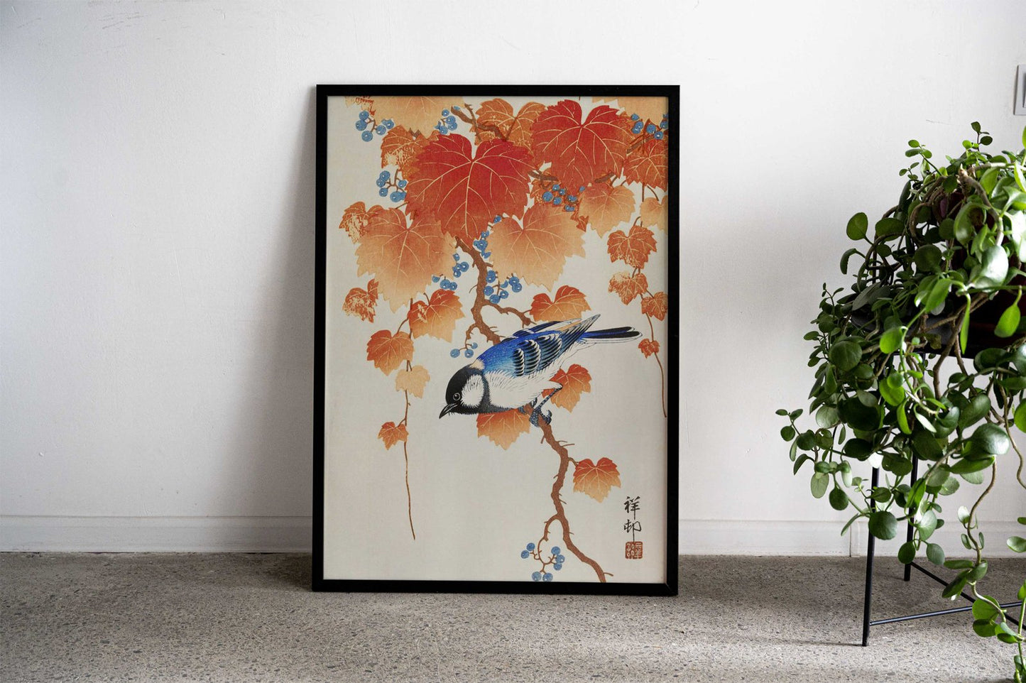 Bird on a branch Asian Style Poster | Wall Art for Home & Office | High-Quality Print