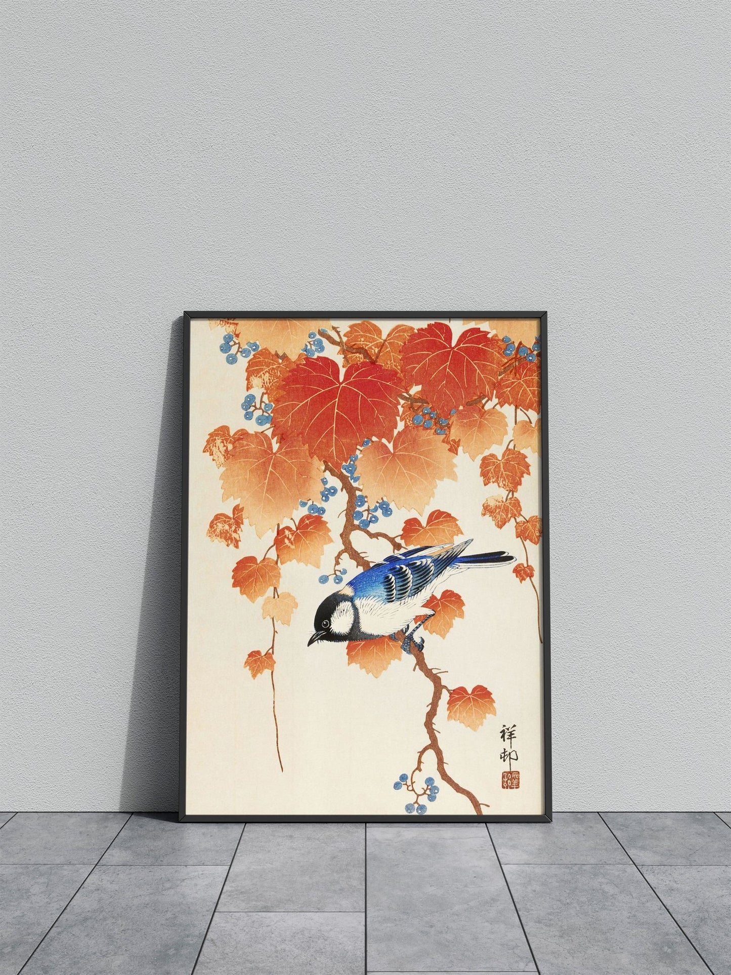 Bird on a branch Asian Style Poster | Wall Art for Home & Office | High-Quality Print