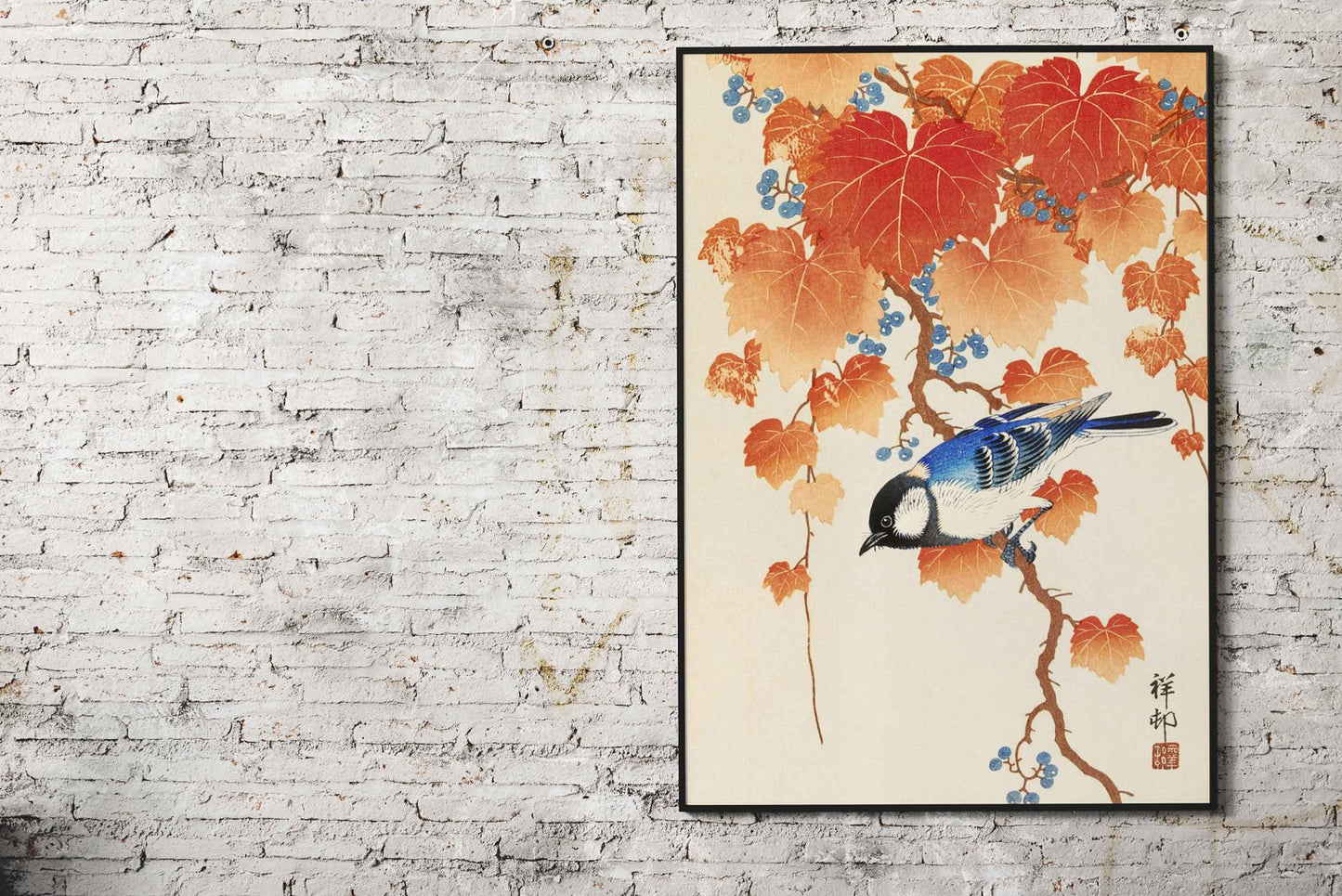 Bird on a branch Asian Style Poster | Wall Art for Home & Office | High-Quality Print