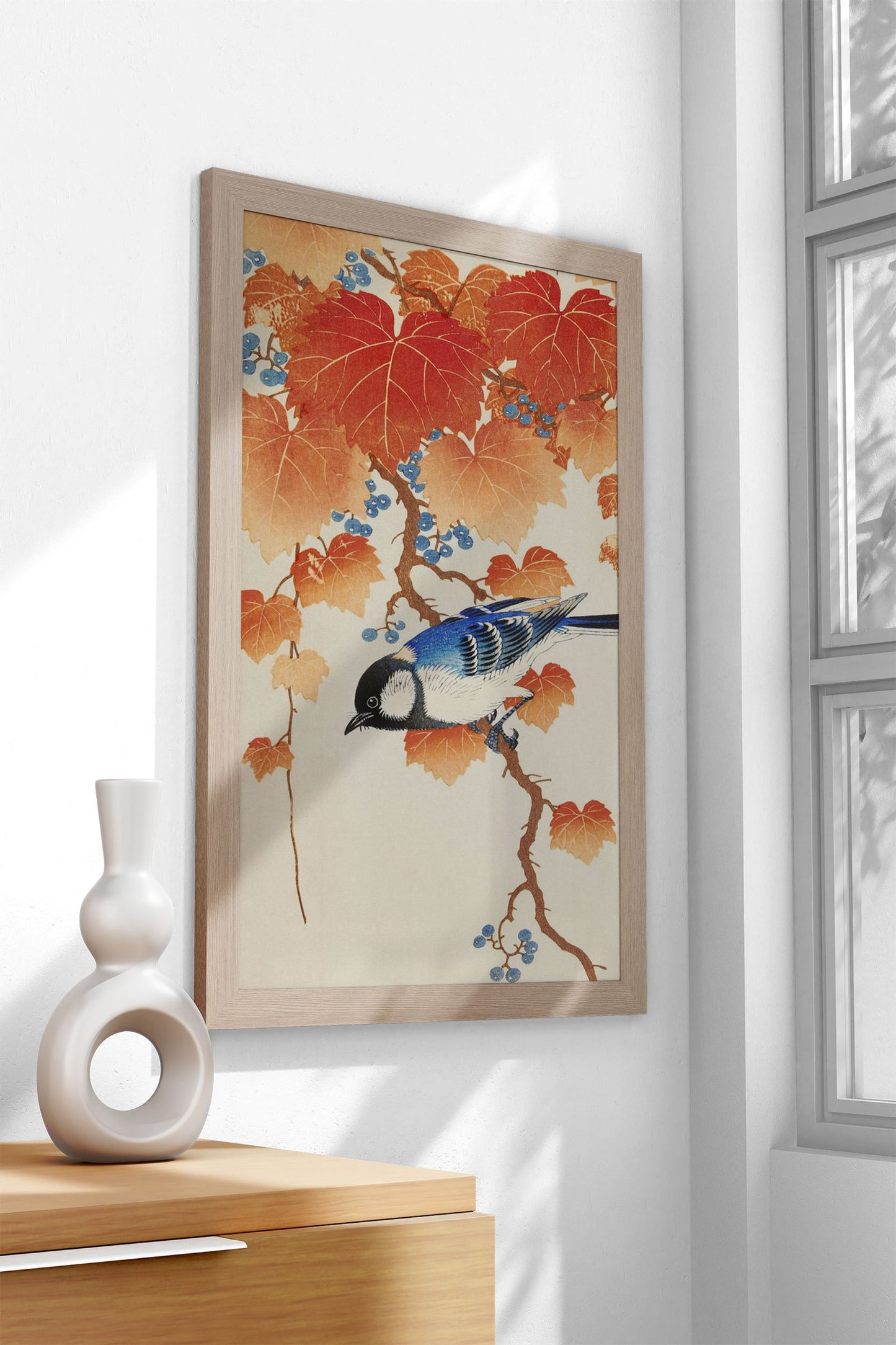Bird on a branch Asian Style Poster | Wall Art for Home & Office | High-Quality Print