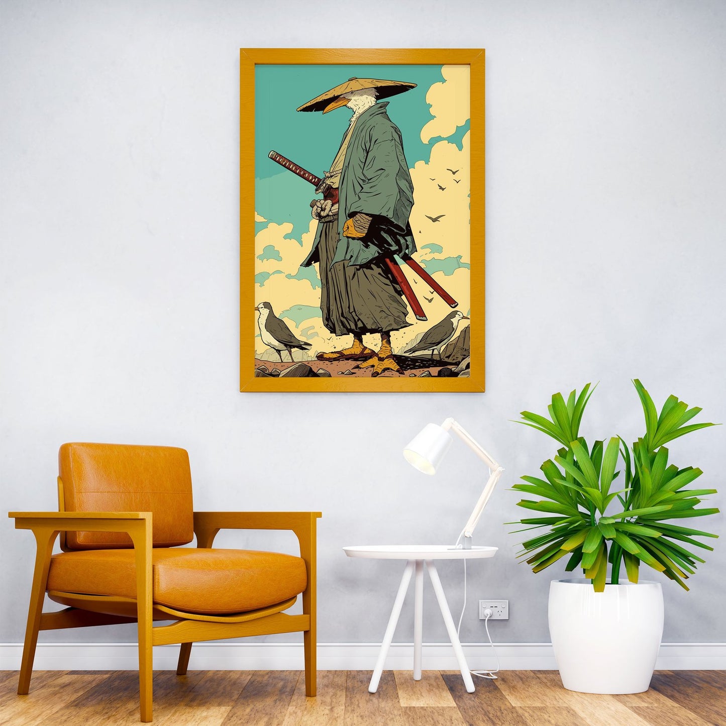 Birds Samurai Asian Style Poster | Wall Art for Home & Office | High-Quality Print