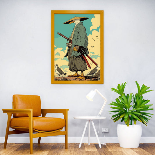 Birds Samurai Asian Style Poster | Wall Art for Home & Office | High-Quality Print