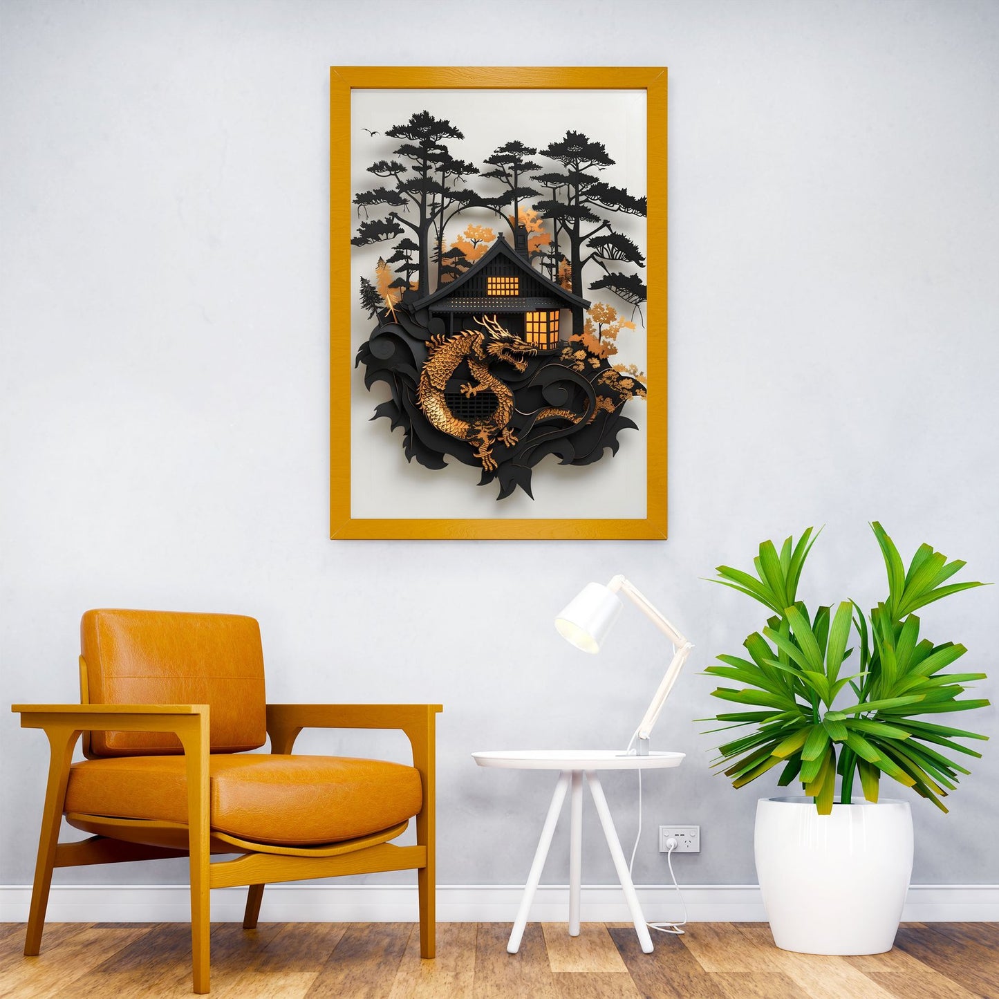 Black And Gold 3D Dragon Asian Style Poster | Wall Art for Home & Office | High-Quality Print
