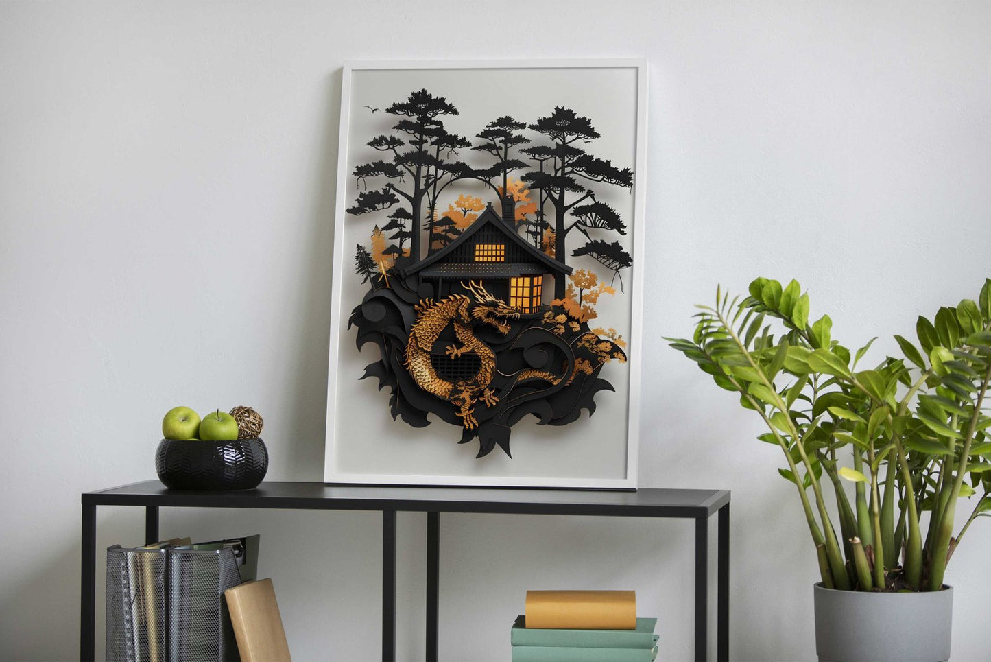 Black And Gold 3D Dragon Asian Style Poster | Wall Art for Home & Office | High-Quality Print