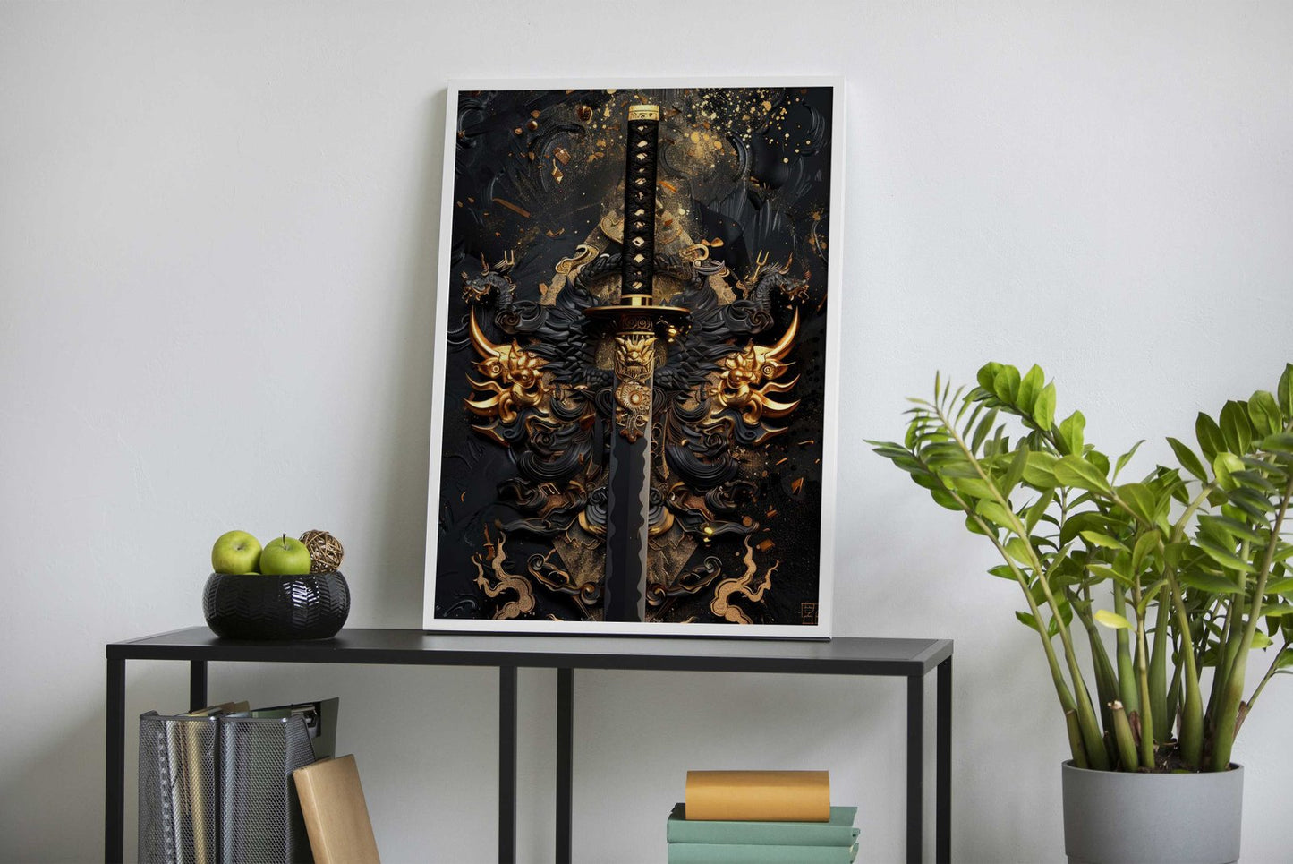 Black And Gold Katana Asian Style Poster | Wall Art for Home & Office | High-Quality Print