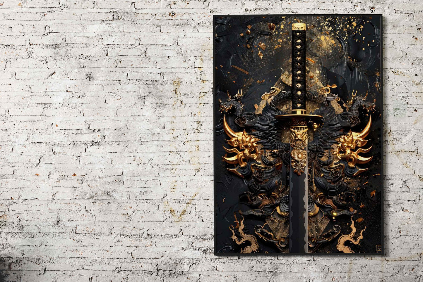 Black And Gold Katana Asian Style Poster | Wall Art for Home & Office | High-Quality Print