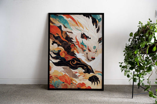 Black Bear Guai Asian Style Poster | Wall Art for Home & Office | High-Quality Print