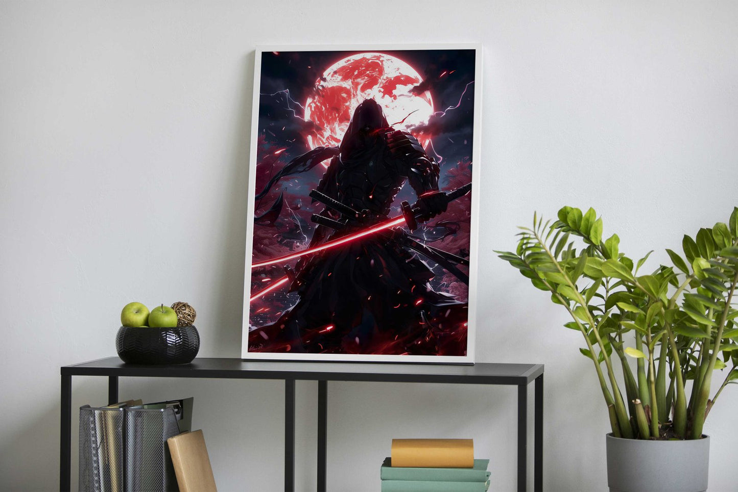 Black Bloodmoon Samurai Asian Style Poster | Wall Art for Home & Office | High-Quality Print