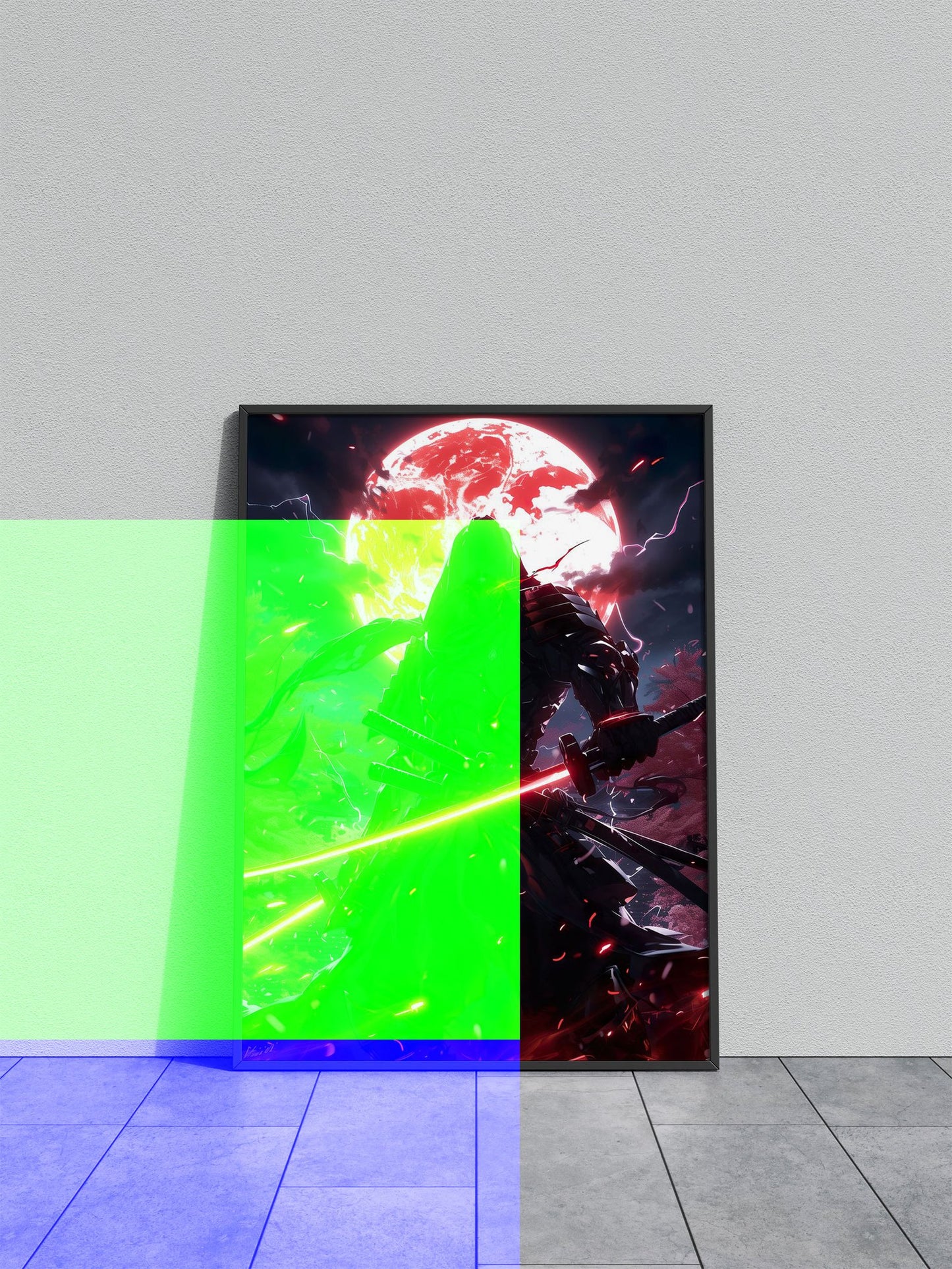 Black Bloodmoon Samurai Asian Style Poster | Wall Art for Home & Office | High-Quality Print