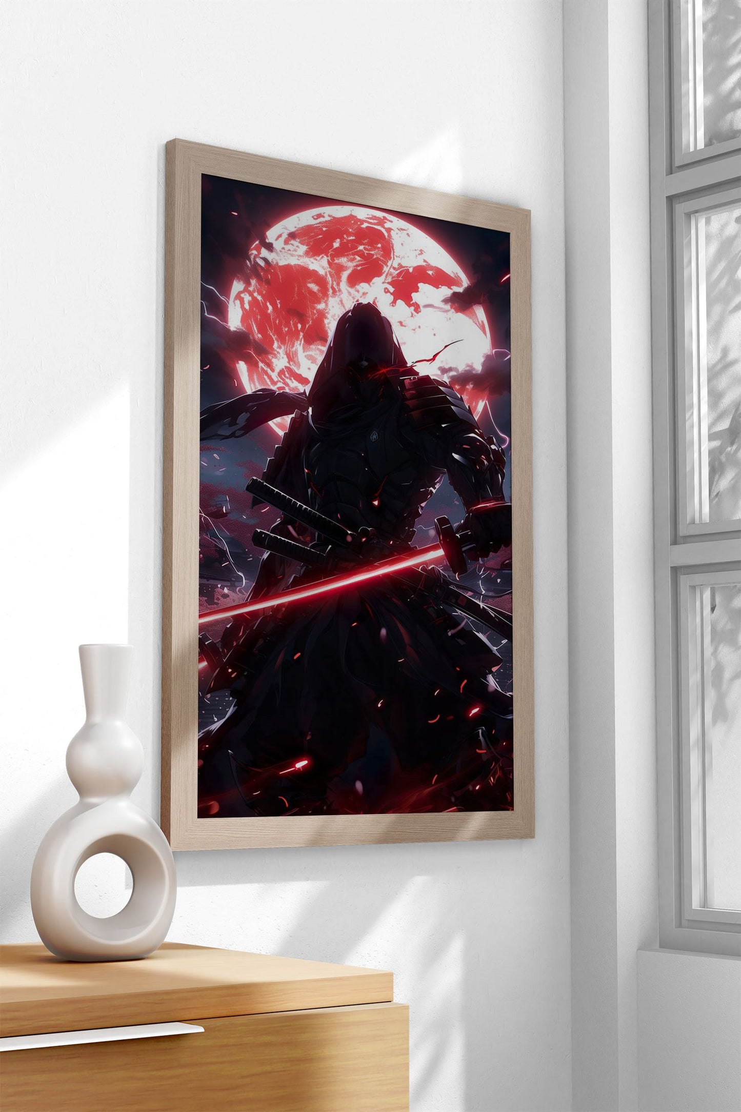Black Bloodmoon Samurai Asian Style Poster | Wall Art for Home & Office | High-Quality Print