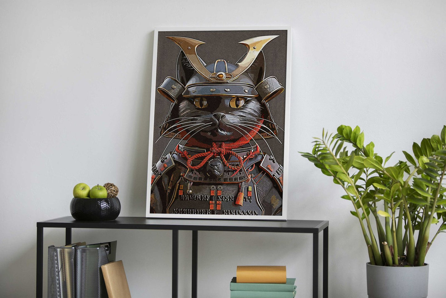 Black Cat Vintage Samurai Asian Style Poster | Wall Art for Home & Office | High-Quality Print