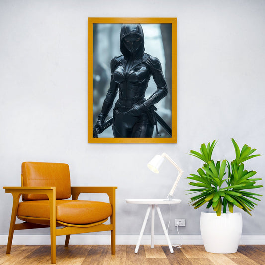 Black Catsuit Ninja Asian Style Poster | Wall Art for Home & Office | High-Quality Print