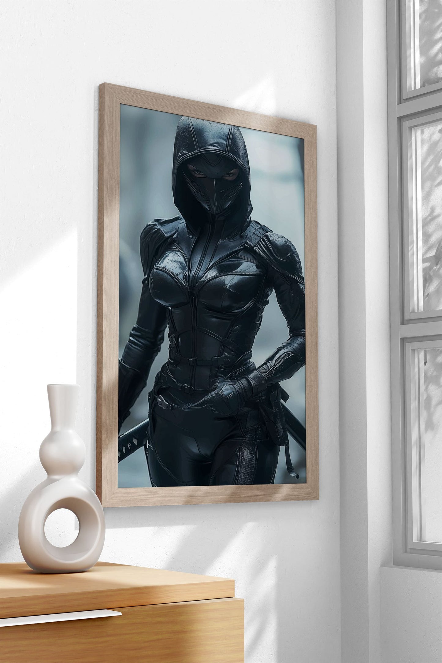 Black Catsuit Ninja Asian Style Poster | Wall Art for Home & Office | High-Quality Print
