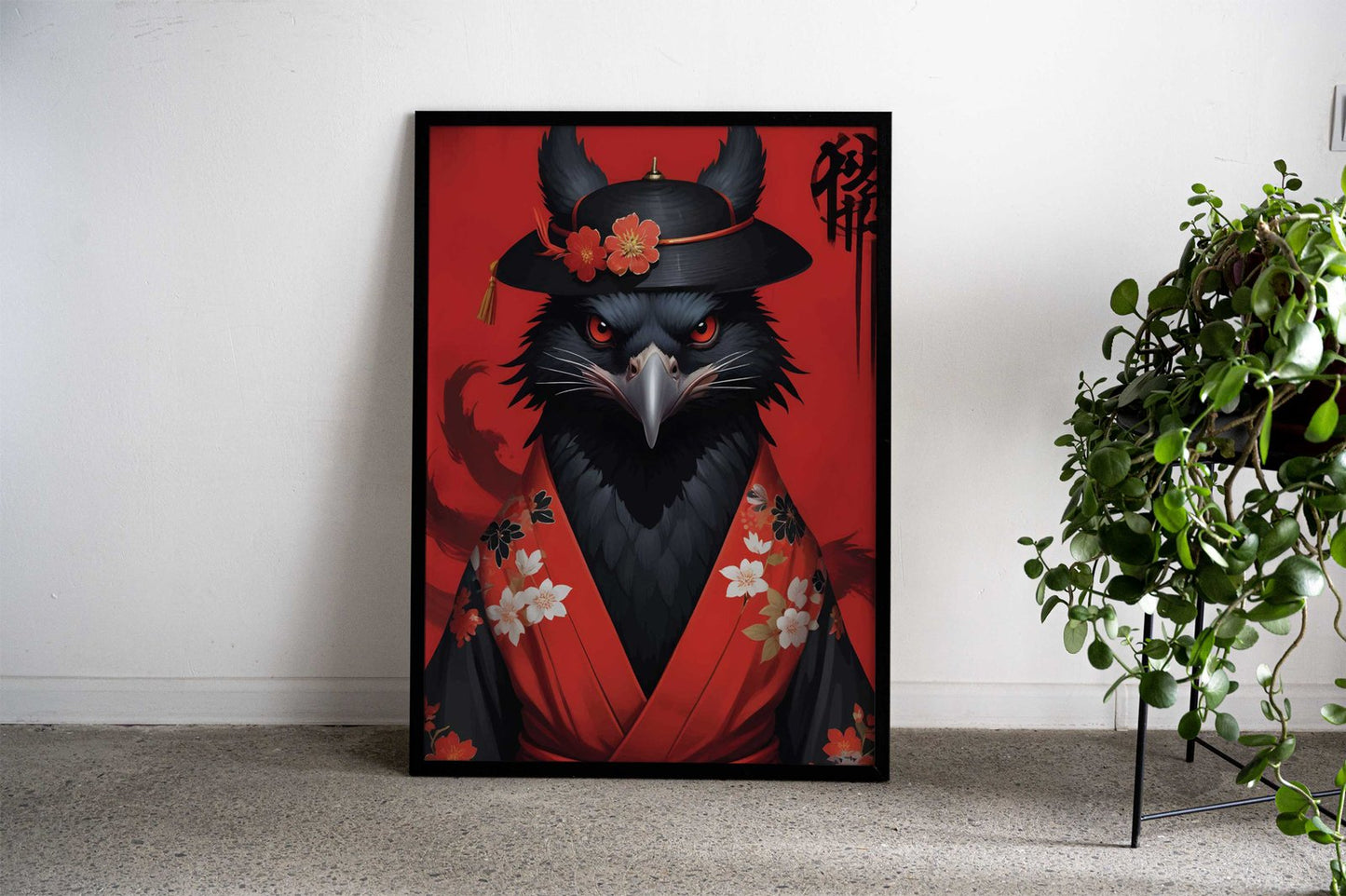 Black Crow Kimono Asian Style Poster | Wall Art for Home & Office | High-Quality Print