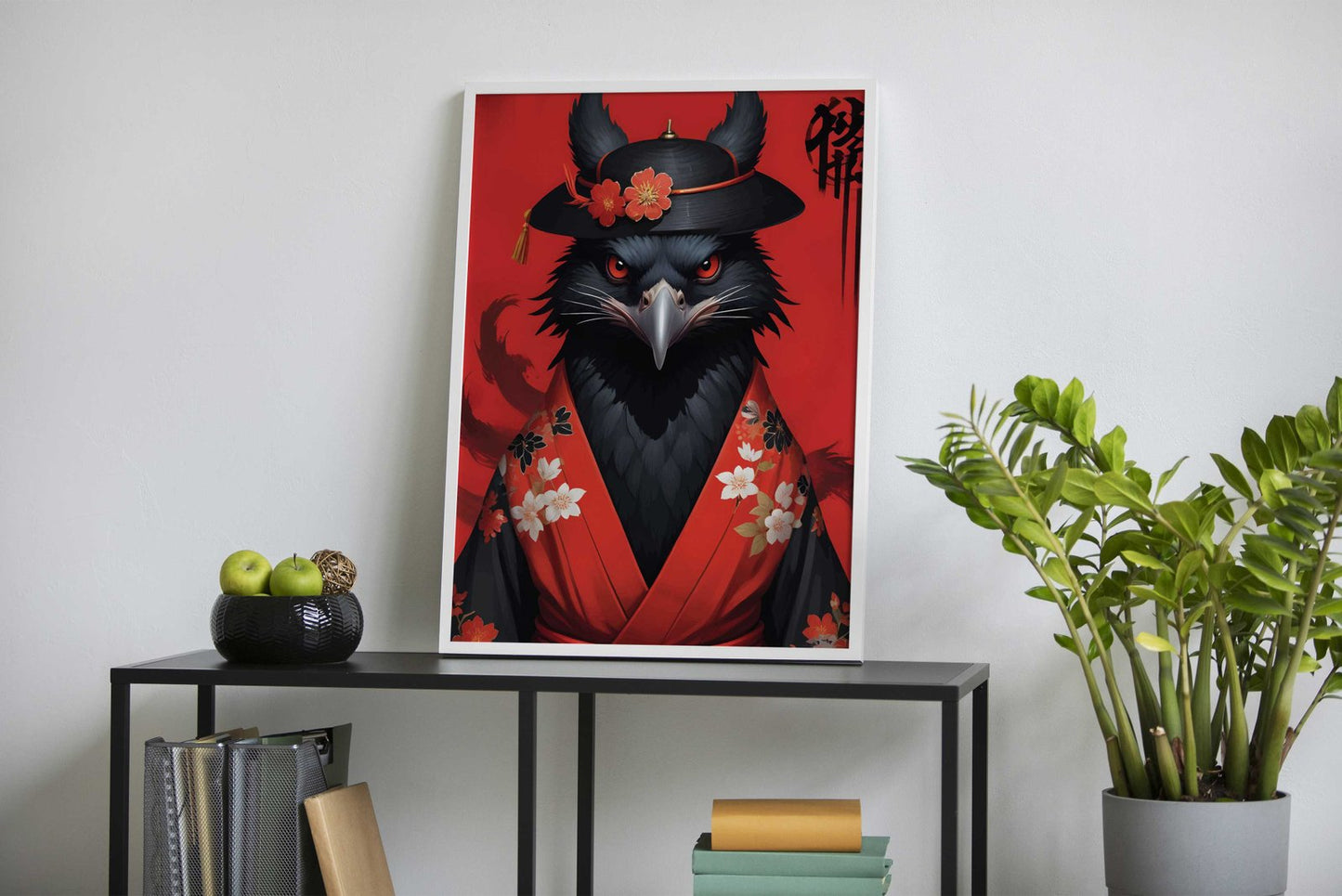 Black Crow Kimono Asian Style Poster | Wall Art for Home & Office | High-Quality Print