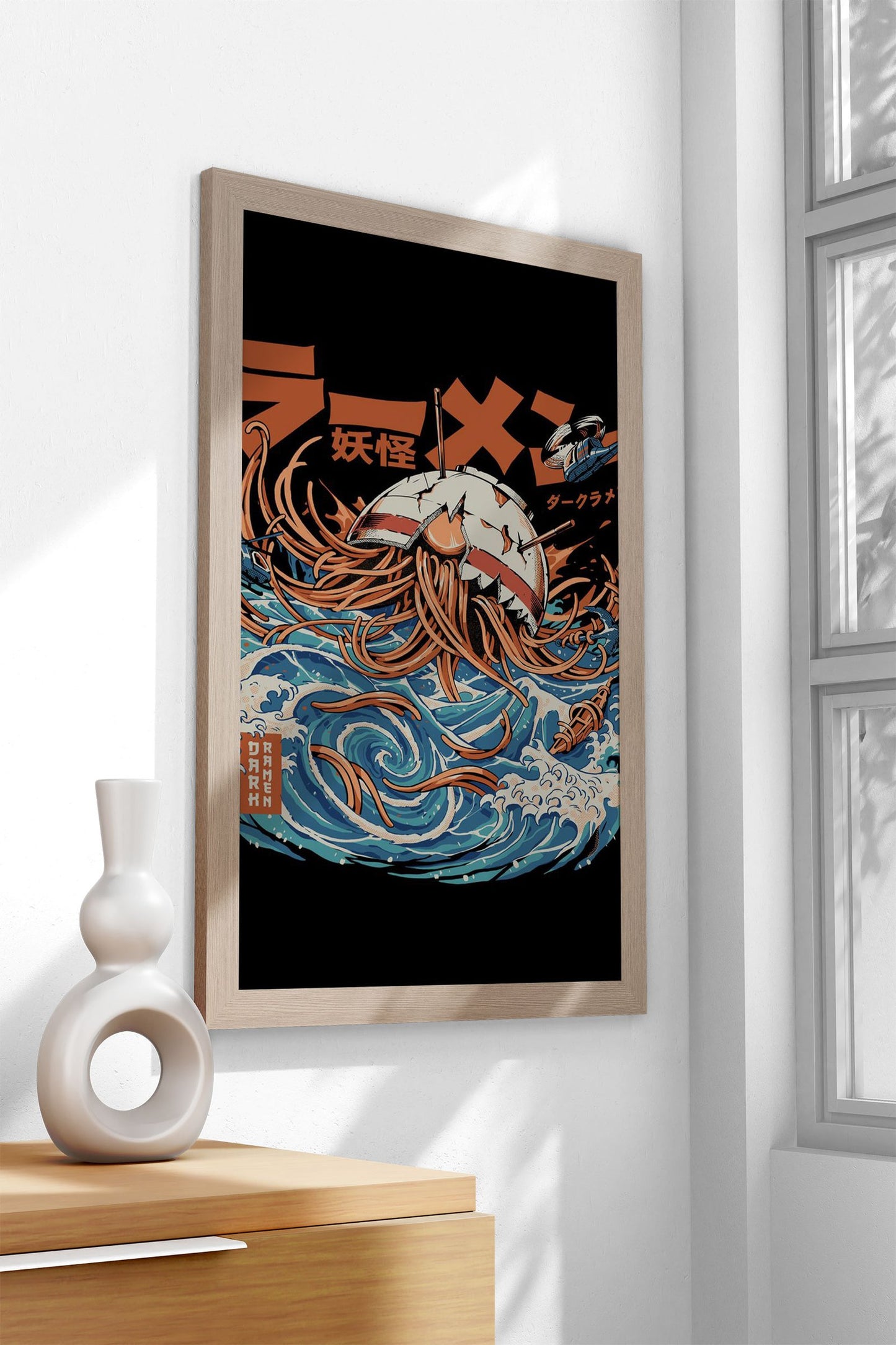 Black Dark Great Ramen Asian Style Poster | Wall Art for Home & Office | High-Quality Print