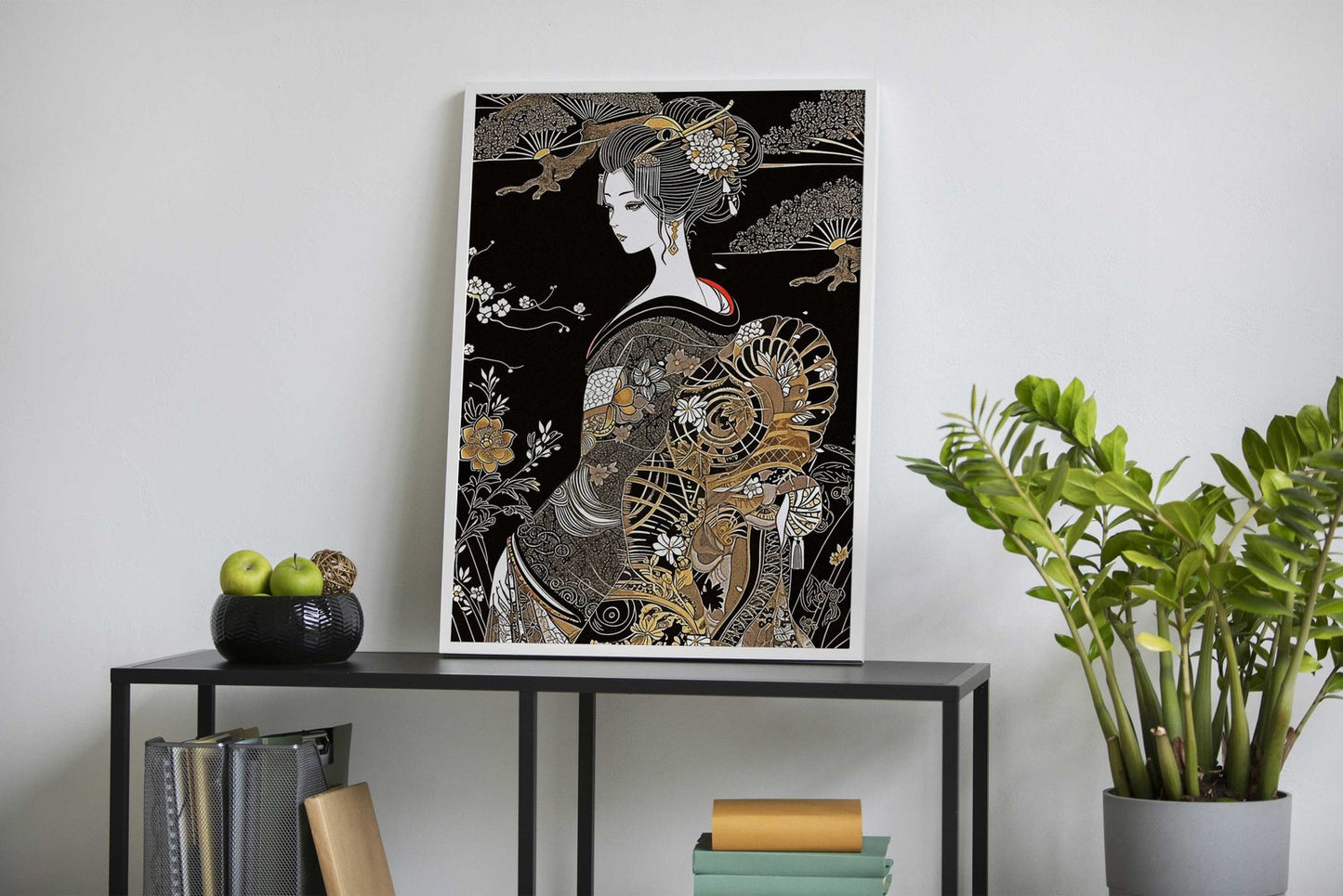 Black Geisha Asian Style Poster | Wall Art for Home & Office | High-Quality Print