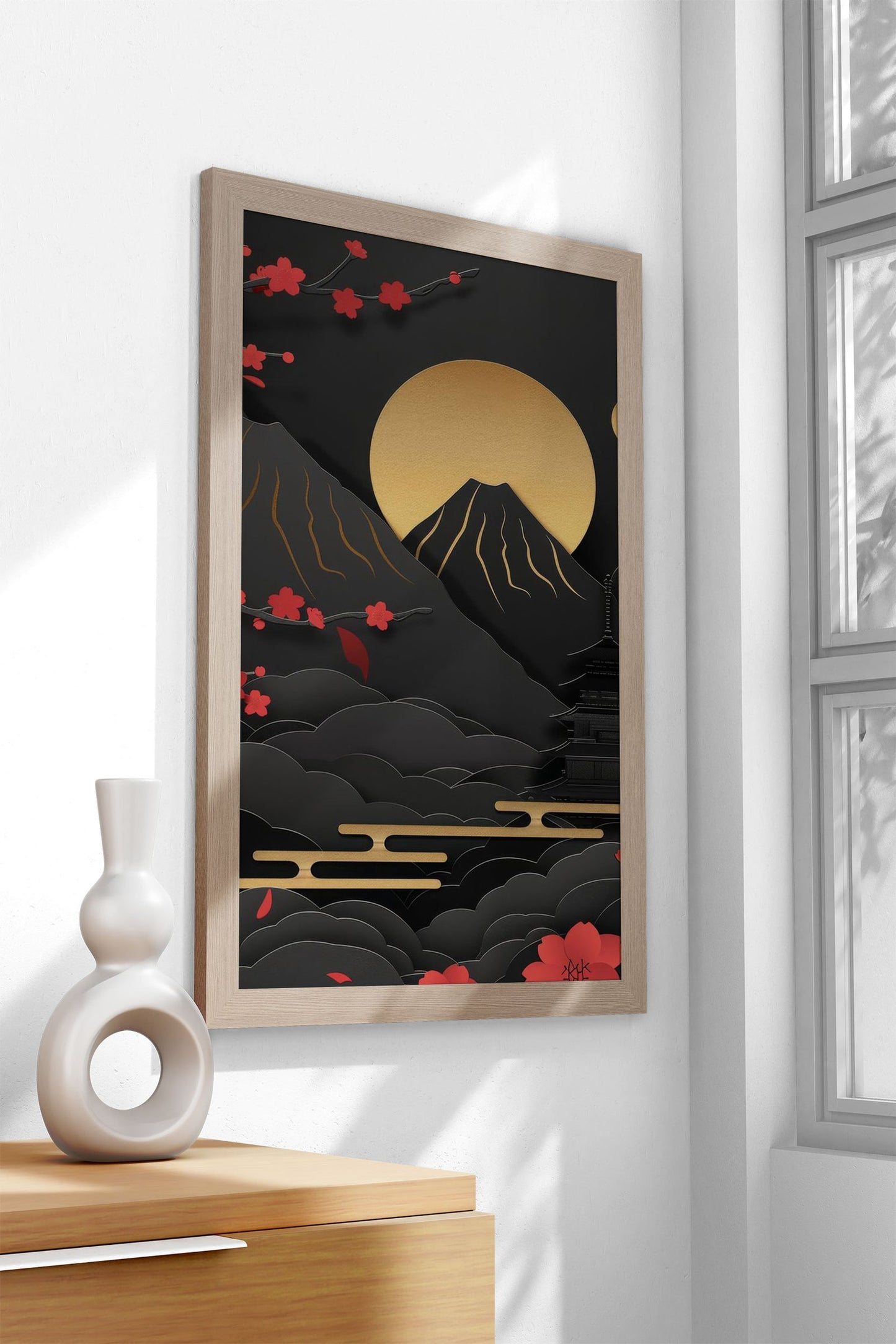Black Gold Japan Asian Style Poster | Wall Art for Home & Office | High-Quality Print